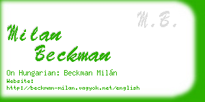 milan beckman business card