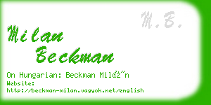 milan beckman business card